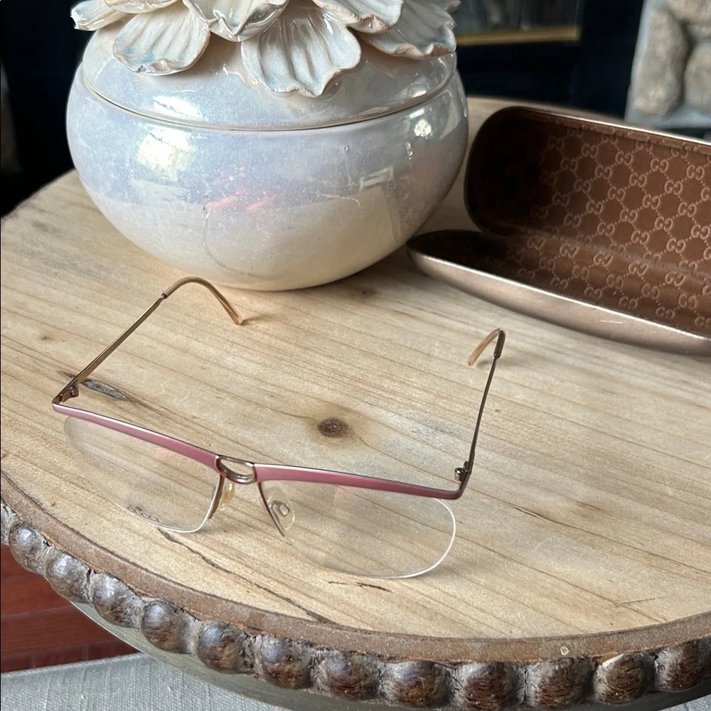 Gucci Vintage GG2229 25L 60mm Gold Oversized Half-Rim Eyeglasses Italy 135